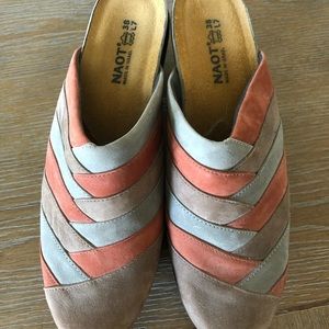 Naot multi suede slides shoes mules size 38